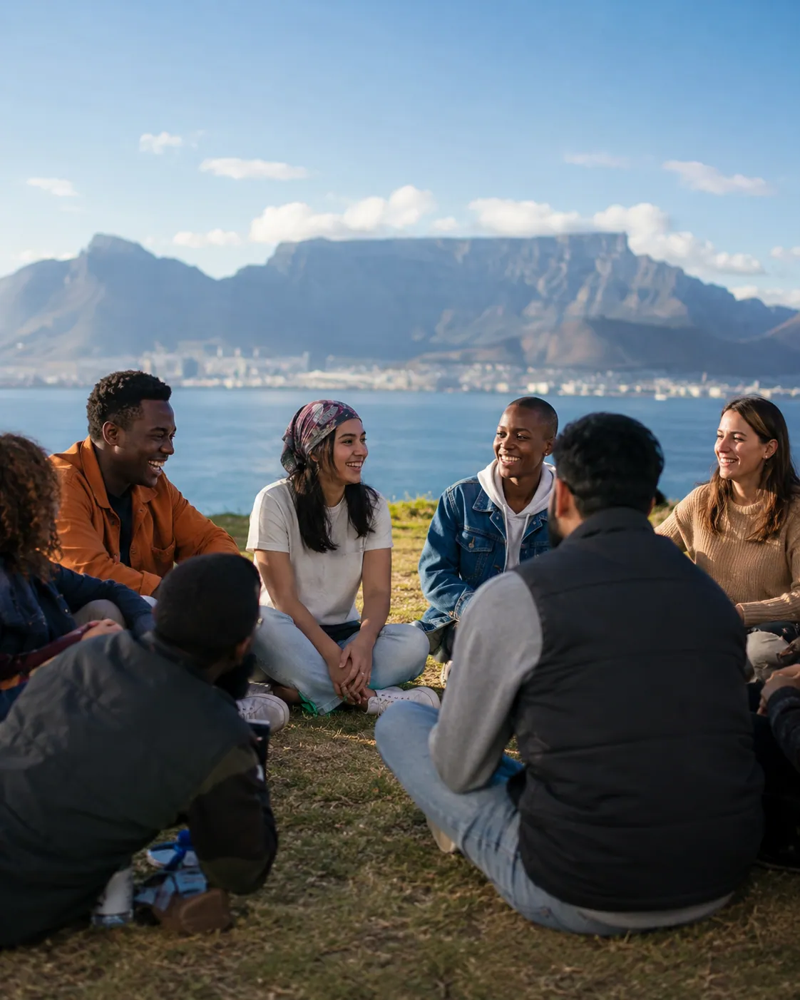 Gap Explora delegates in conversation below Table Mountain